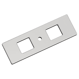 94mm Medora Rectangle Cabinet Knob Backplate, Polished Chrome