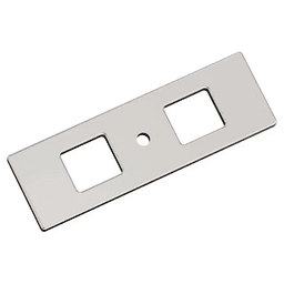 94mm Medora Rectangle Cabinet Knob Backplate, Polished Nickel