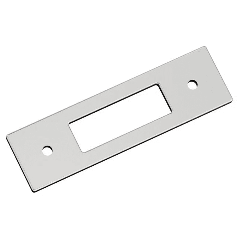 76mm Medora Rectangle Cabinet Pull Backplate, Polished Chrome