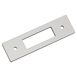 76mm Medora Rectangle Cabinet Pull Backplate, Polished Chrome