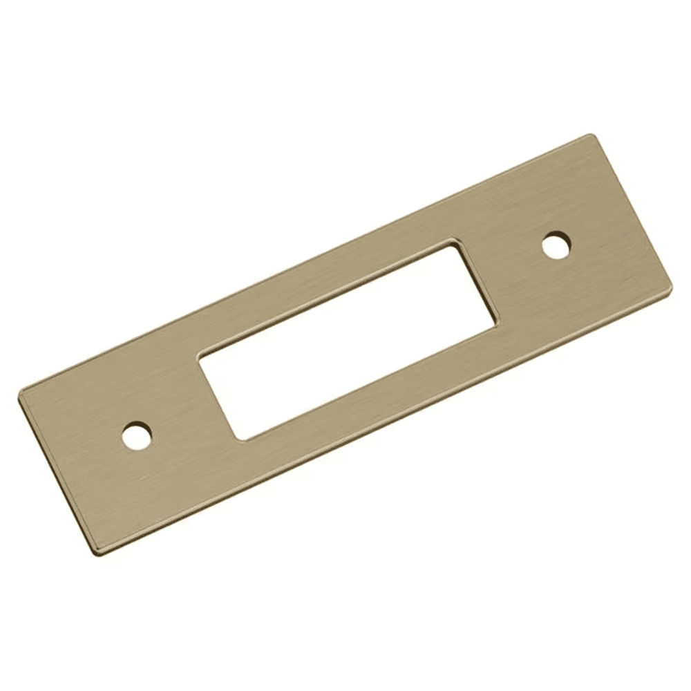 76mm Medora Rectangle Cabinet Pull Backplate, Golden Champagne