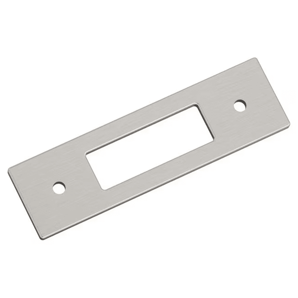 76mm Medora Rectangle Cabinet Pull Backplate, Satin Nickel
