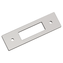76mm Medora Rectangle Cabinet Pull Backplate, Polished Nickel