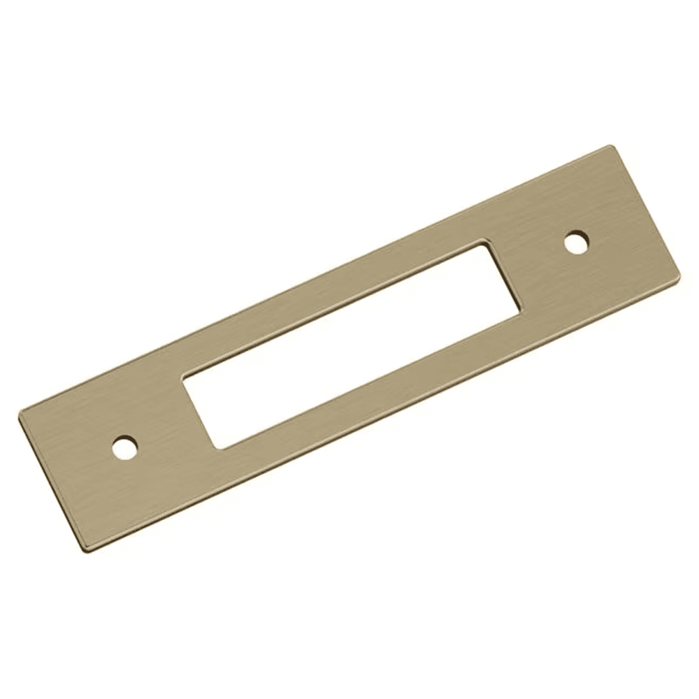 96mm Medora Rectangle Cabinet Pull Backplate, Golden Champagne