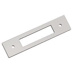 96mm Medora Rectangle Cabinet Pull Backplate, Polished Nickel