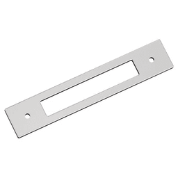 128mm Medora Rectangle Cabinet Pull Backplate, Polished Chrome