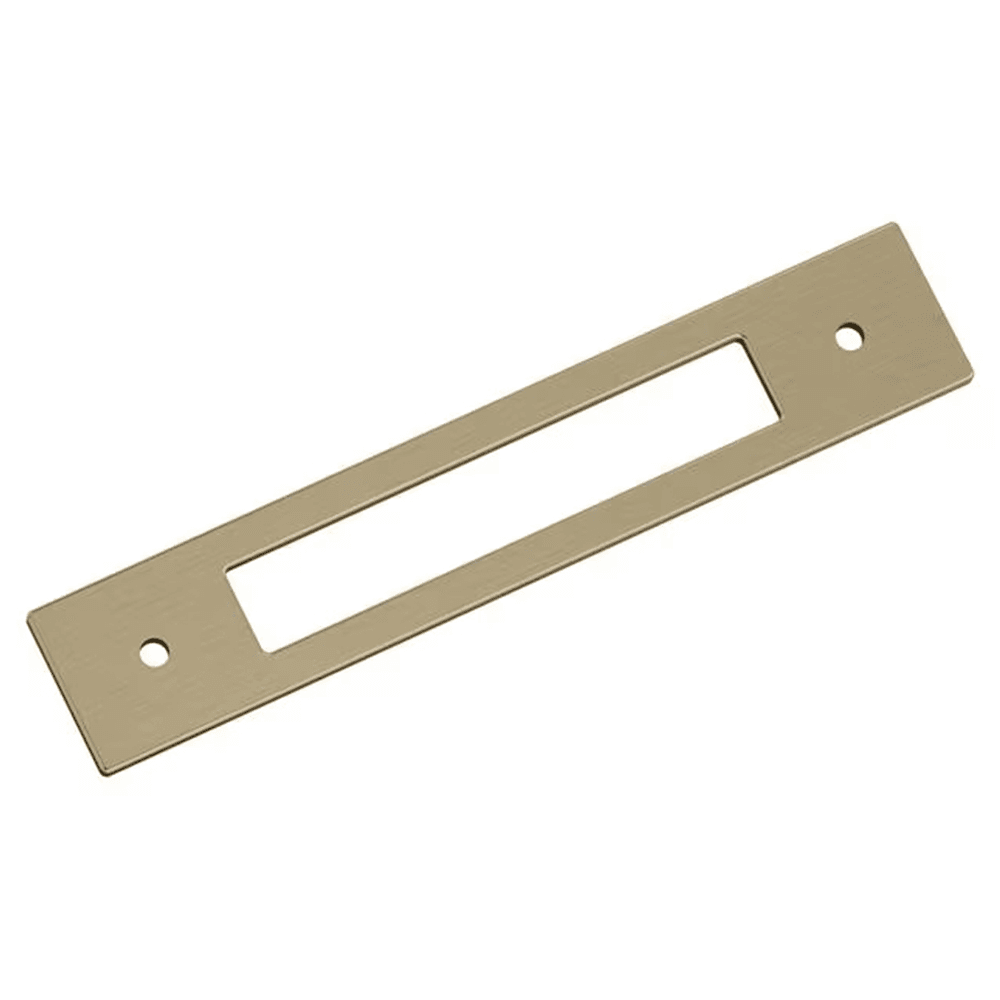 128mm Medora Rectangle Cabinet Pull Backplate, Golden Champagne