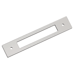 128mm Medora Rectangle Cabinet Pull Backplate, Polished Nickel