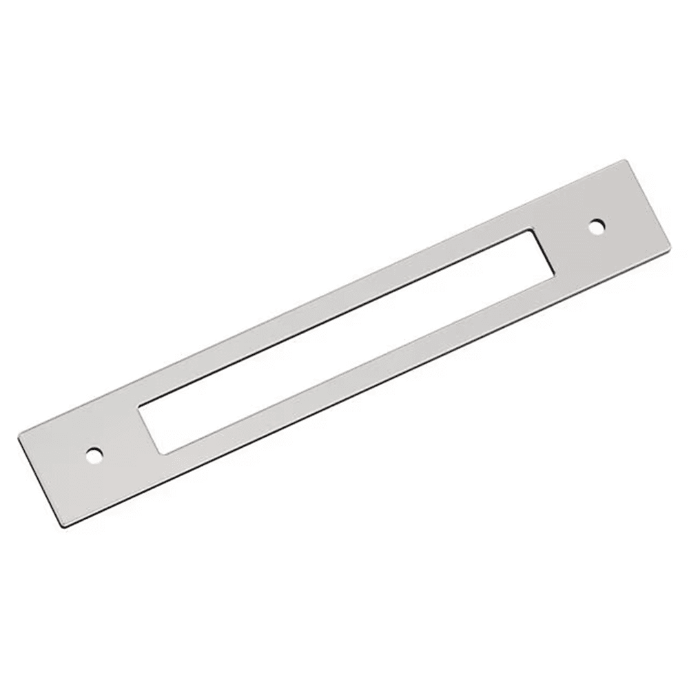 160mm Medora Rectangle Cabinet Pull Backplate, Polished Nickel