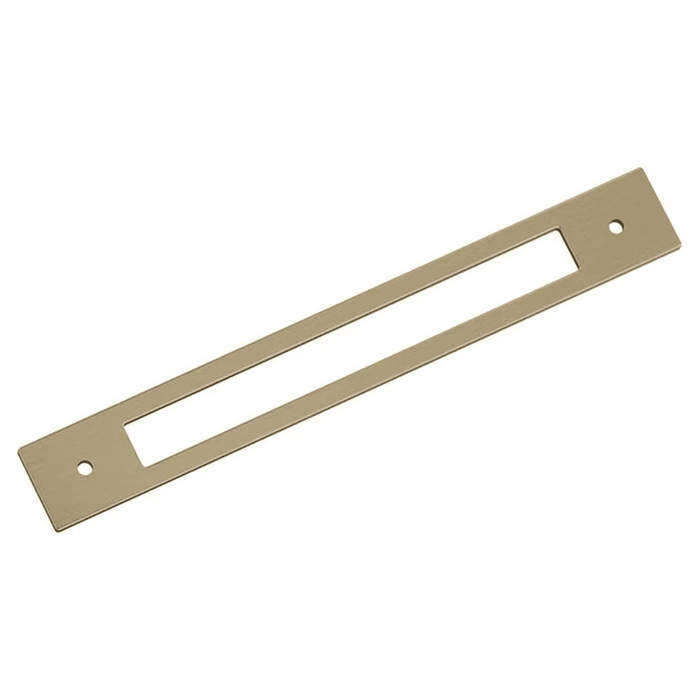 192mm Medora Rectangle Cabinet Pull Backplate, Golden Champagne