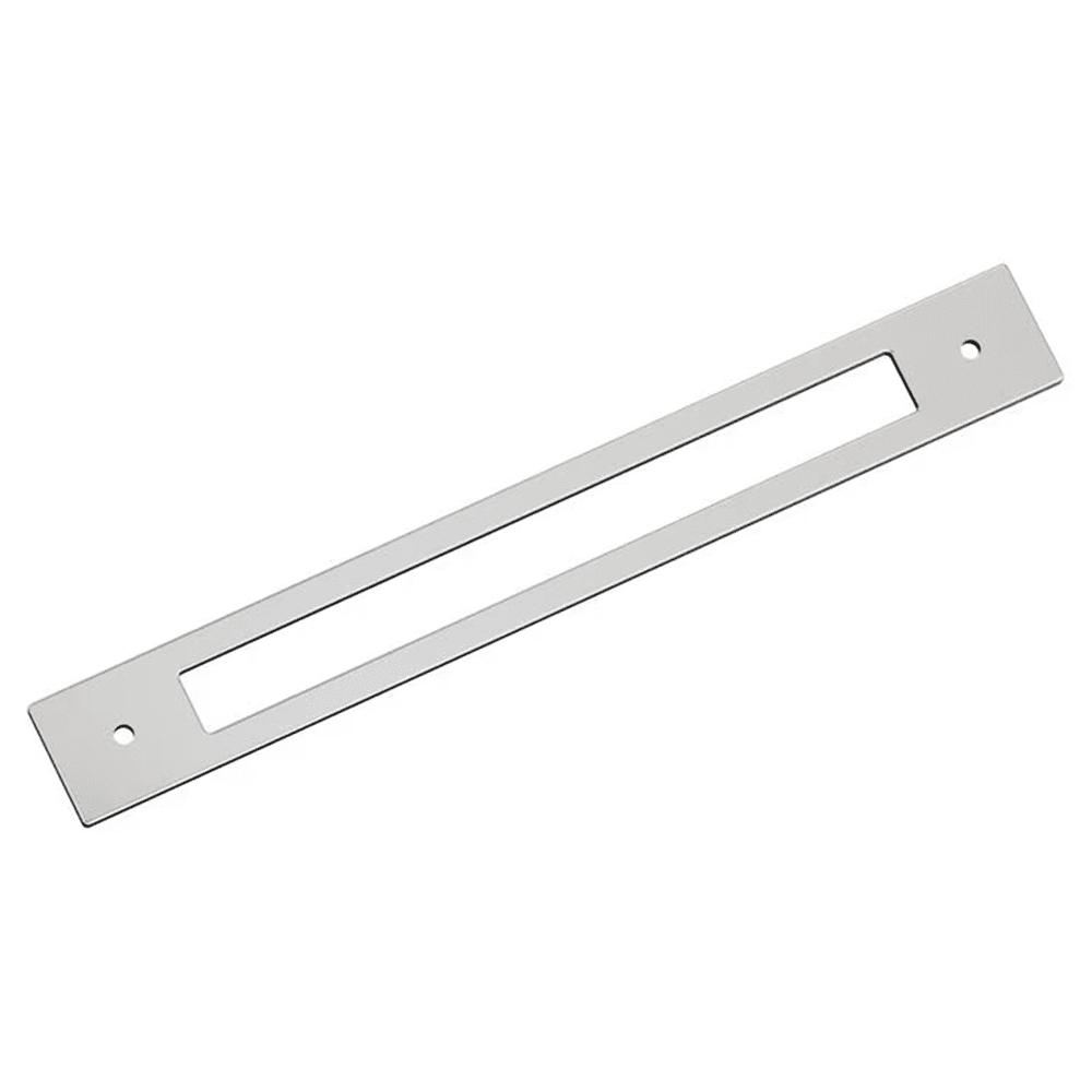 224mm Medora Rectangle Cabinet Pull Backplate, Polished Chrome