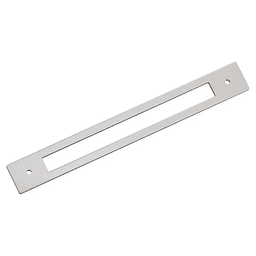 224mm Medora Rectangle Cabinet Pull Backplate, Polished Nickel