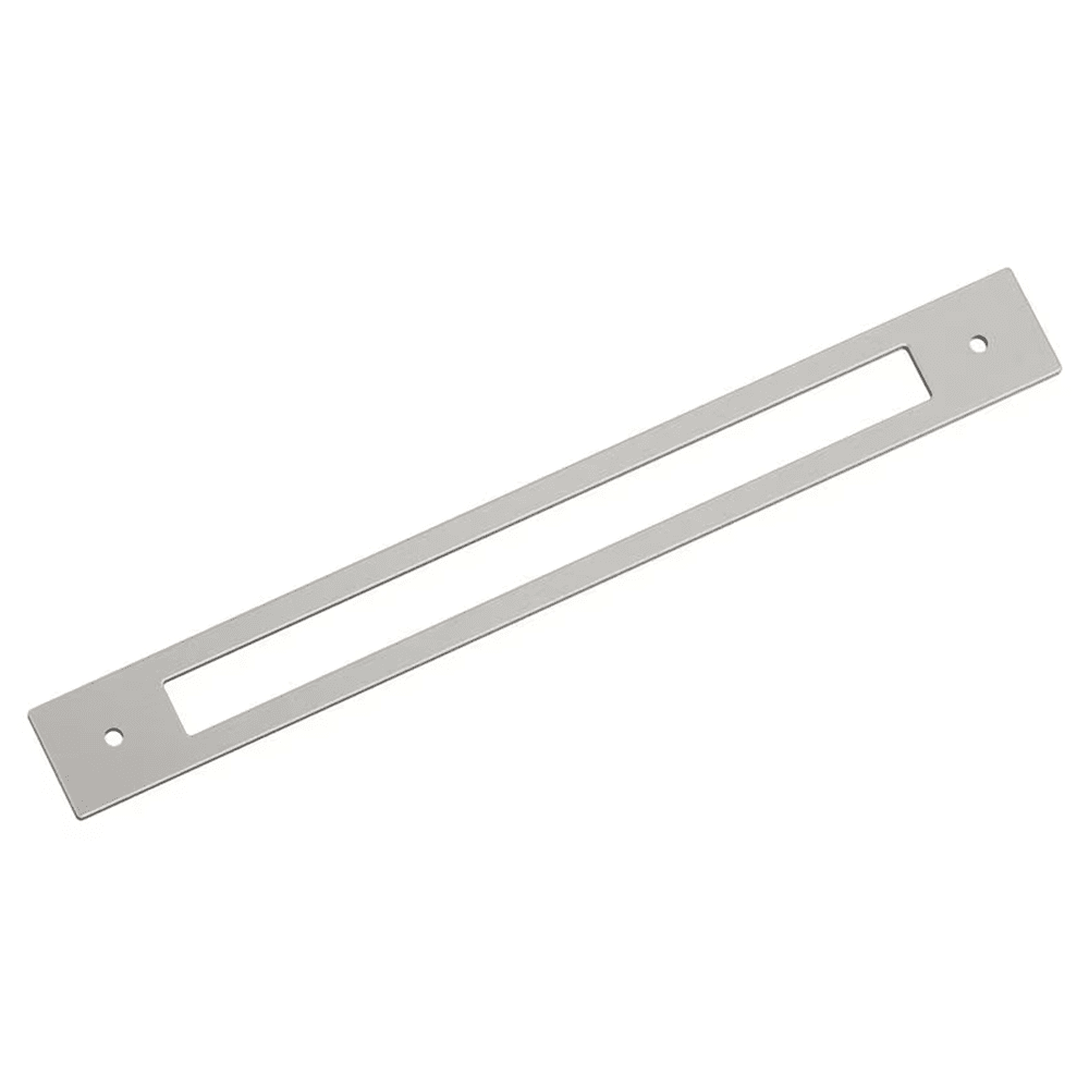 256mm Medora Rectangle Cabinet Pull Backplate, Satin Nickel