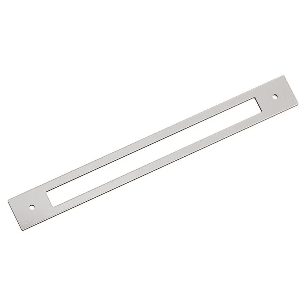 256mm Medora Rectangle Cabinet Pull Backplate, Polished Nickel