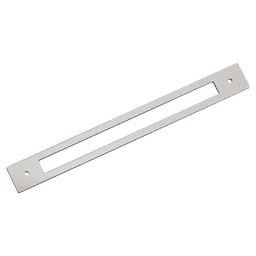 256mm Medora Rectangle Cabinet Pull Backplate, Polished Nickel