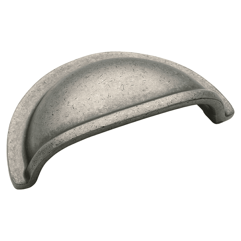 3" Solid Brass Cup Pull, Weathered Nickel