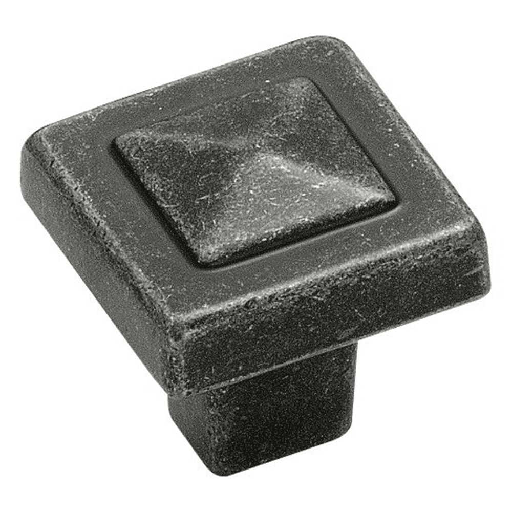 1-1/8" Forgings™ Square Knob, Wrought Iron Finish