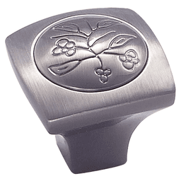 1-1/8" Vineyard Square Knob, Weathered Copper, 1" Projection