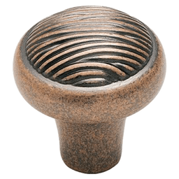 1-1/4" Cyprus Round Knob, Weathered Copper
