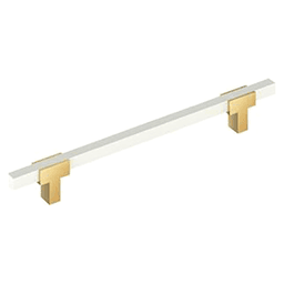 12" Urbanite Appliance Pull, Polished Champagne Bronze/White
