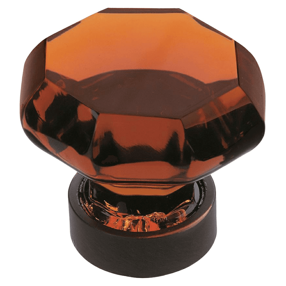 1-5/16" Traditional Classics Crystal Knob, Amber/Oil-Rubbed Bronze