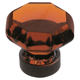 1-5/16" Traditional Classics Crystal Knob, Amber/Oil-Rubbed Bronze