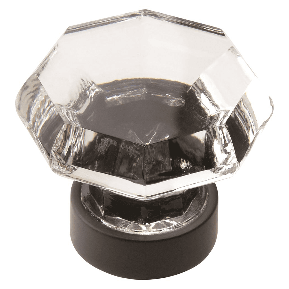 1-5/16" Traditional Classics Crystal Knob, Clear/Black Bronze