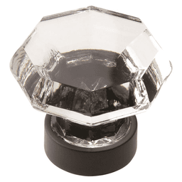 1-5/16" Traditional Classics Crystal Knob, Clear/Black Bronze