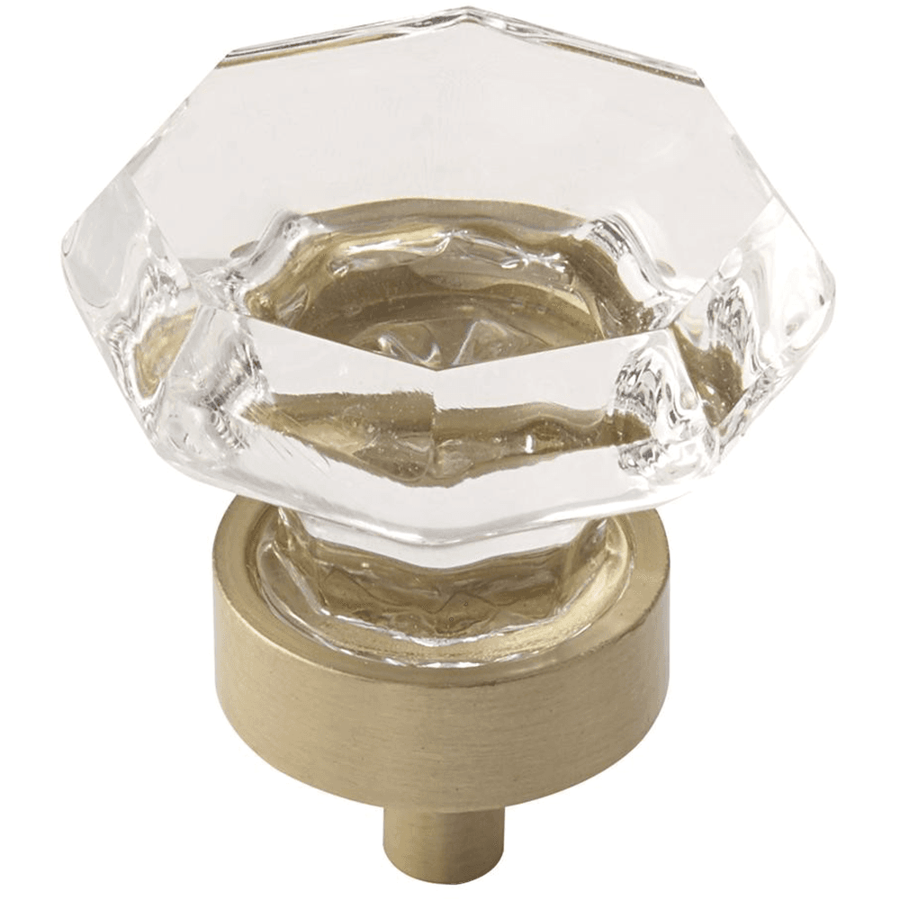 1-5/16" Traditional Classics Crystal Knob, Clear Glass/Golden Champagne