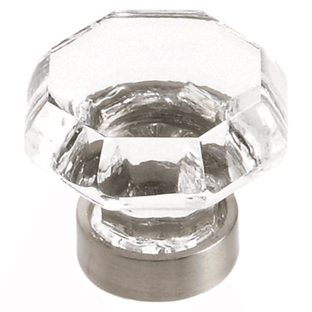 1-5/16" Traditional Classics Crystal Knob, Clear/Satin Nickel