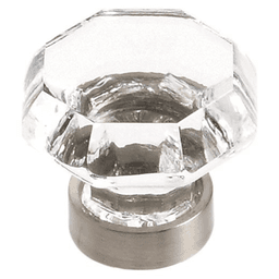 1-5/16" Traditional Classics Crystal Knob, Clear/Satin Nickel