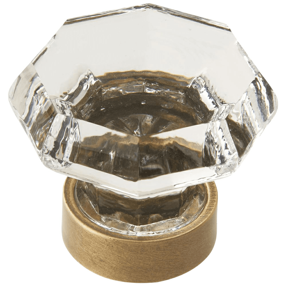1-5/16" Traditional Classics Crystal Knob, Clear/Gilded Bronze