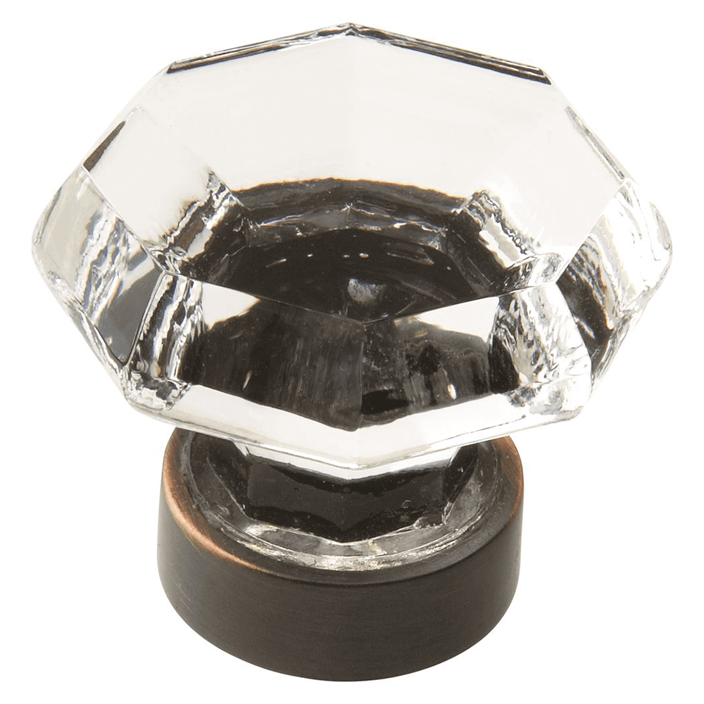 1-5/16" Traditional Classics Crystal Knob, Clear/Oil-Rubbed Bronze