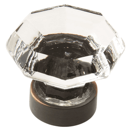 1-5/16" Traditional Classics Crystal Knob, Clear/Oil-Rubbed Bronze