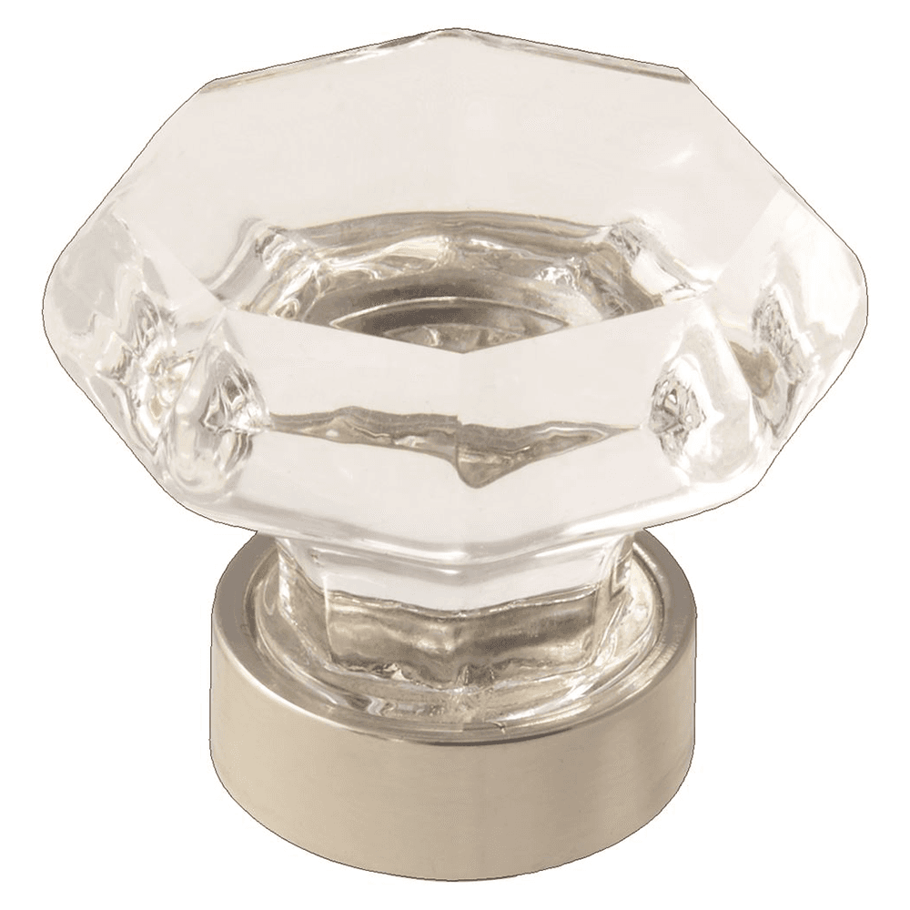 1-5/16" Traditional Classics Crystal Knob, Clear/Polished Nickel