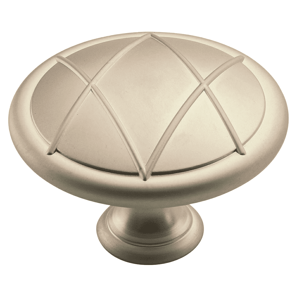1-3/4" Lattice Round Knob, Satin Nickel Matte