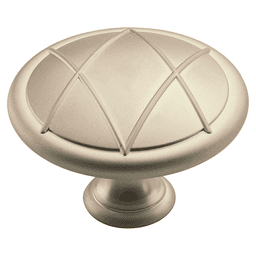 1-3/4" Lattice Round Knob, Satin Nickel Matte
