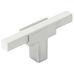2-5/8" Urbanite T-Handle Knob, Polished Chrome/White