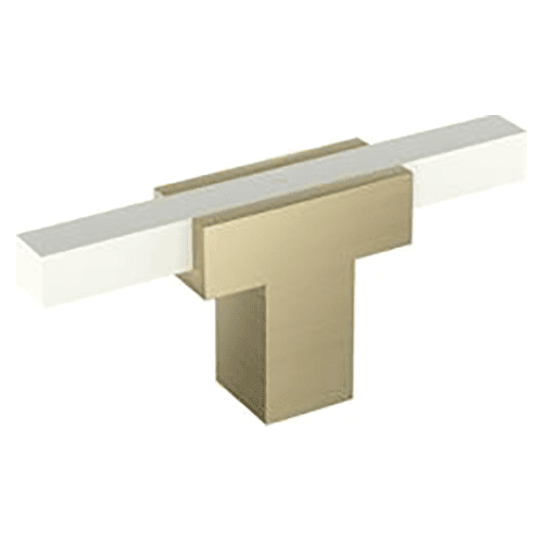 2-3/4" Urbanite T-Handle Knob, Golden Champagne/White