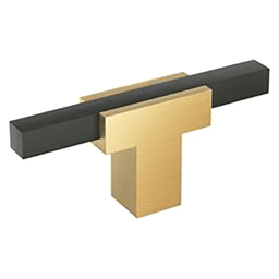 2-3/4" Urbanite T-Handle Knob, Champagne Bronze/Matte Black