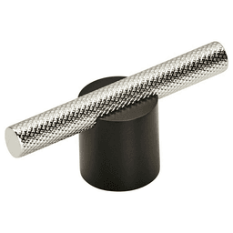 5/8" Transcendent T-Handle Pull, Matte Black/Polished Nickel
