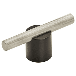 5/8" Transcendent T-Handle Pull, Matte Black/Silver Champagne