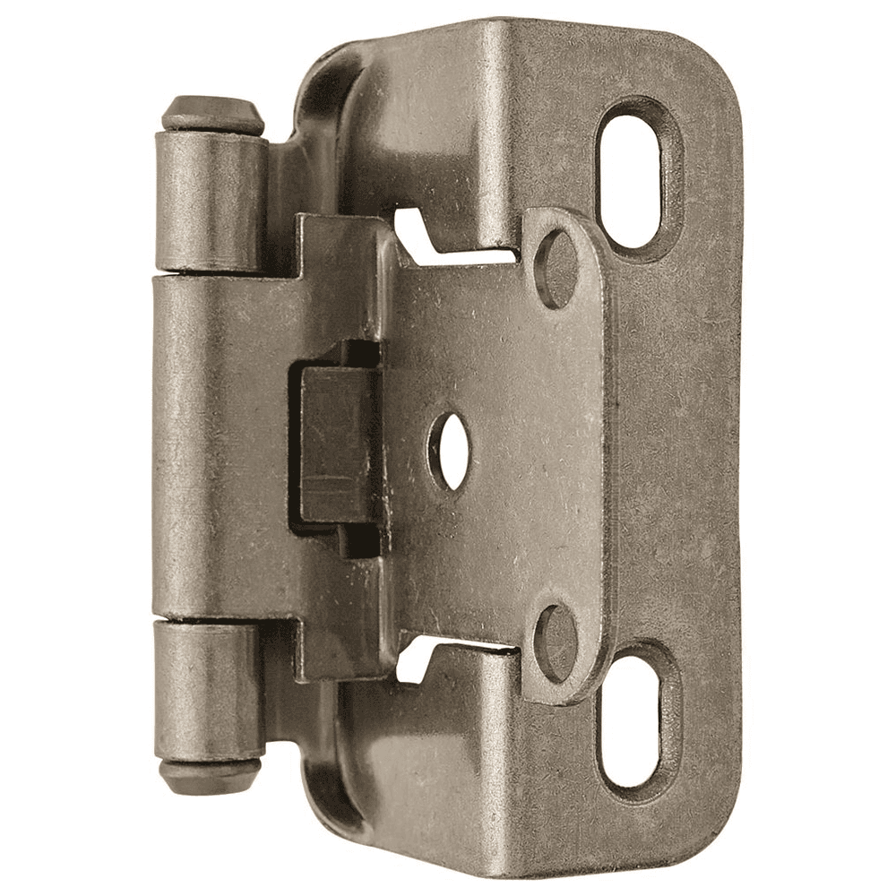 Partial Wrap-Around Face-Frame Hinge, Self-Closing, 1/2" Overlay, Weathered Nickel