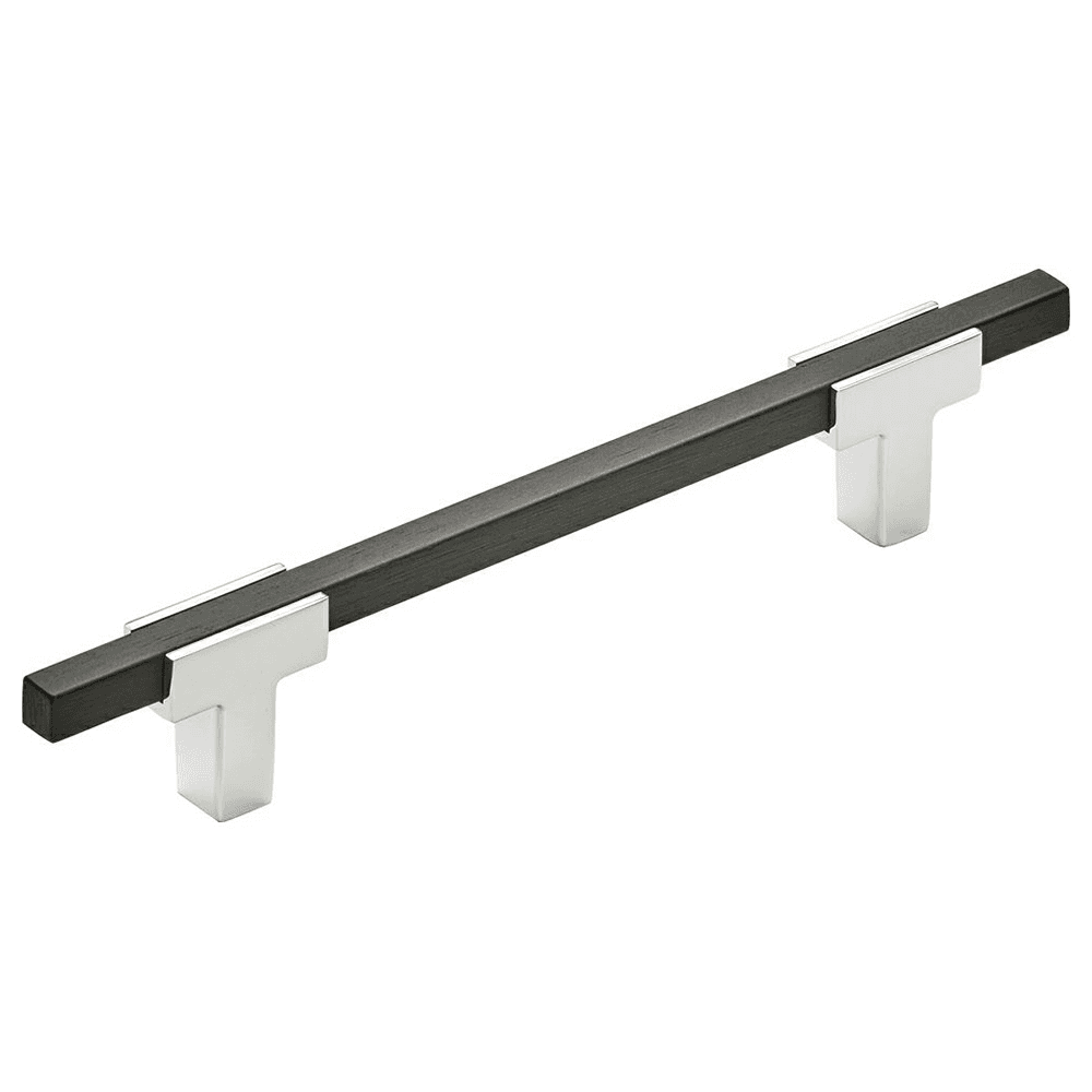 5-1/16" Urbanite Handle Pull, Polished Chrome/Brushed Matte Black