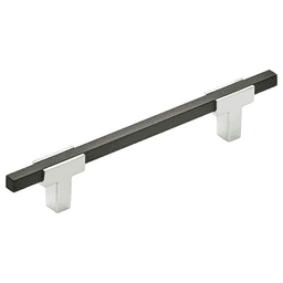 5-1/16" Urbanite Handle Pull, Polished Chrome/Brushed Matte Black