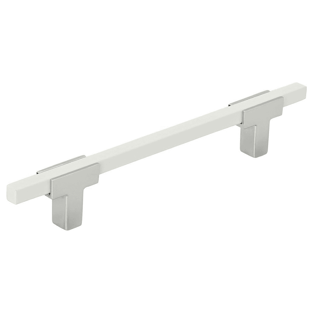 5-1/16" Urbanite Handle Pull, Polished Chrome/White