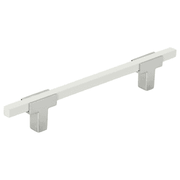 5-1/16" Urbanite Handle Pull, Polished Chrome/White