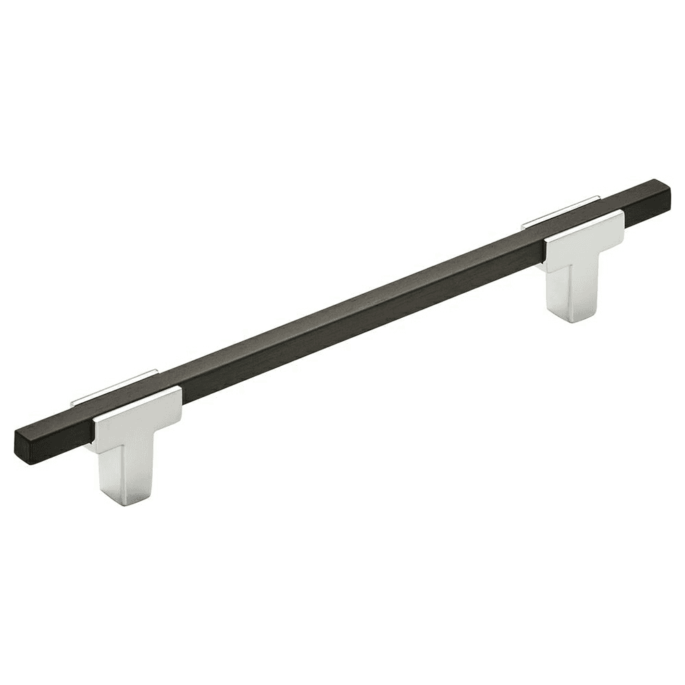 6-5/16" Urbanite Handle Pull, Polished Chrome/Brushed Matte Black