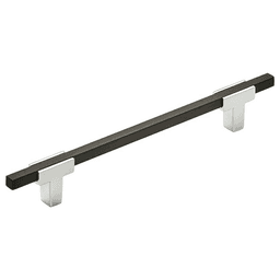 6-5/16" Urbanite Handle Pull, Polished Chrome/Brushed Matte Black