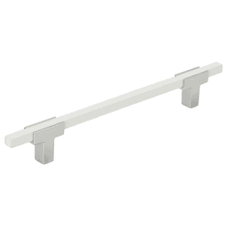 6-5/16" Urbanite Handle Pull, Polished Chrome/White